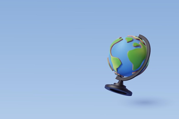 Geography earth globe on blue Education and business concept