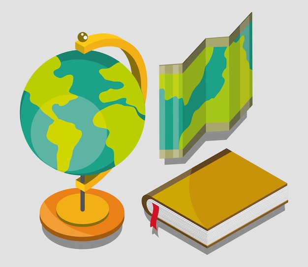 Vettore set di mappe del globo geografico