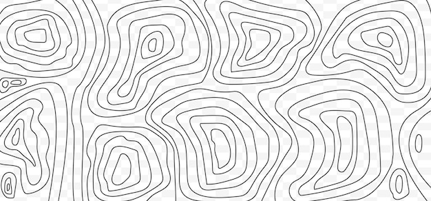 Geography line map with topographic map background vector of organic ripple line shape pattern