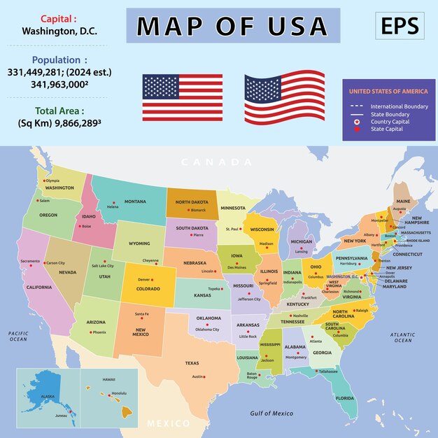 Vector geography politics map of countries map of america canada argentina brazil and colombia