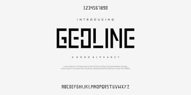GEOLINE Sport ModernFuture大胆なアルファベットフォントタイポグラフィテクノロジーデジタル用アーバンスタイルフォント