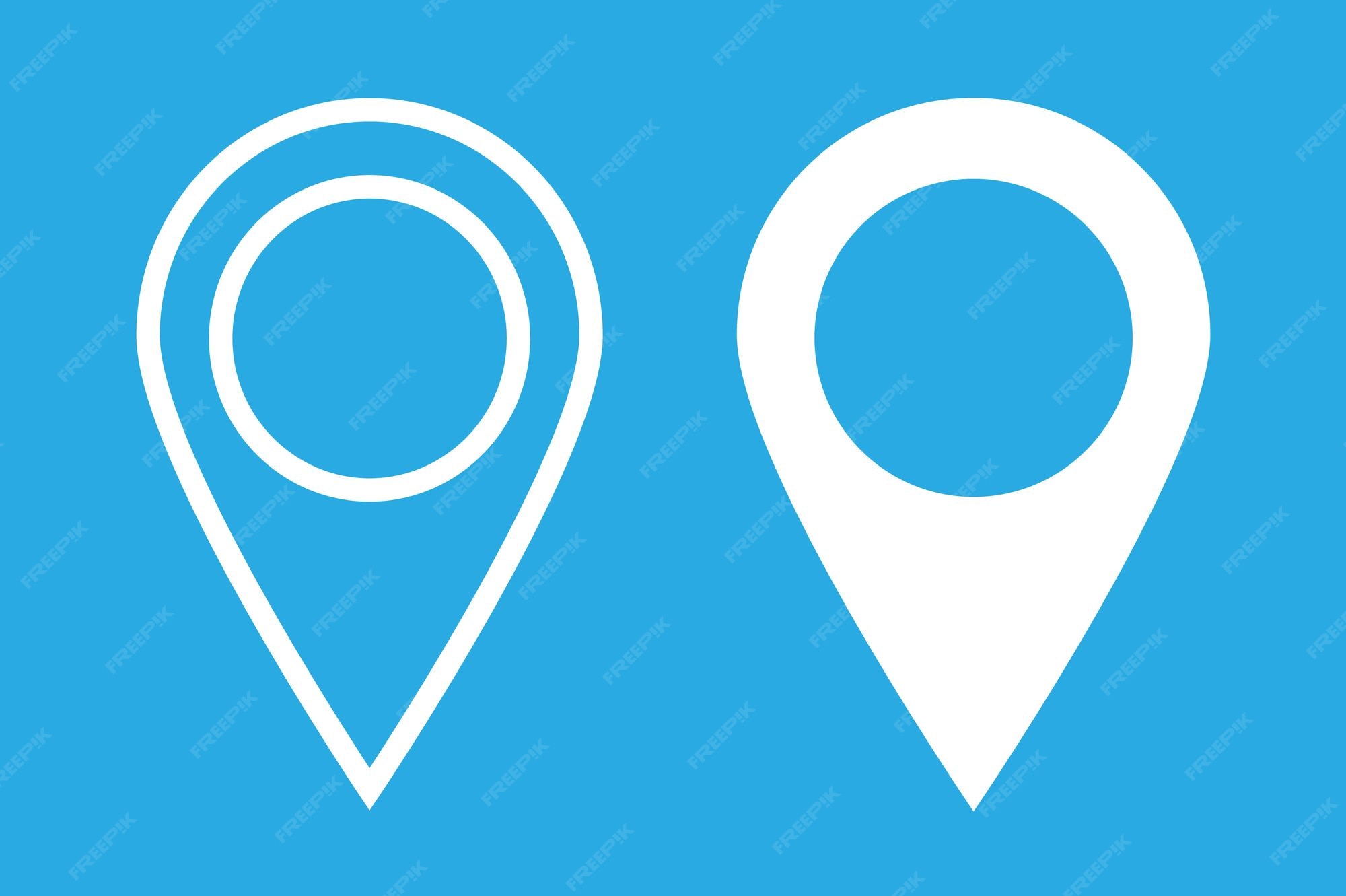 Premium Vector Geolocation icons on a blue background a set of linear