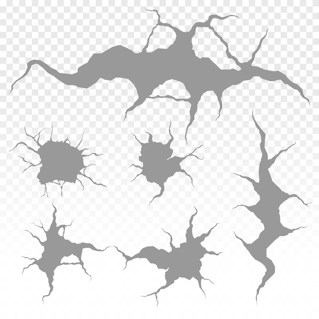 地質損傷地球表面地割れ穴テクスチャまたは地震 Sracked 壁ベクトル