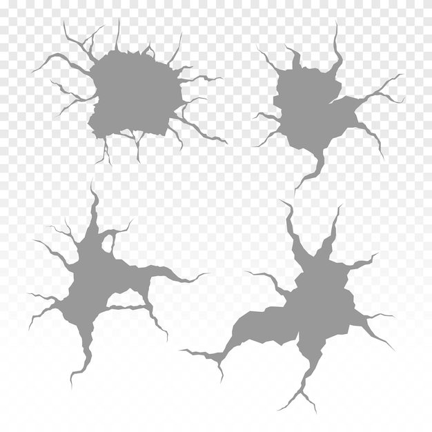 地質損傷地球表面地割れ穴テクスチャまたは地震 Sracked 壁ベクトル