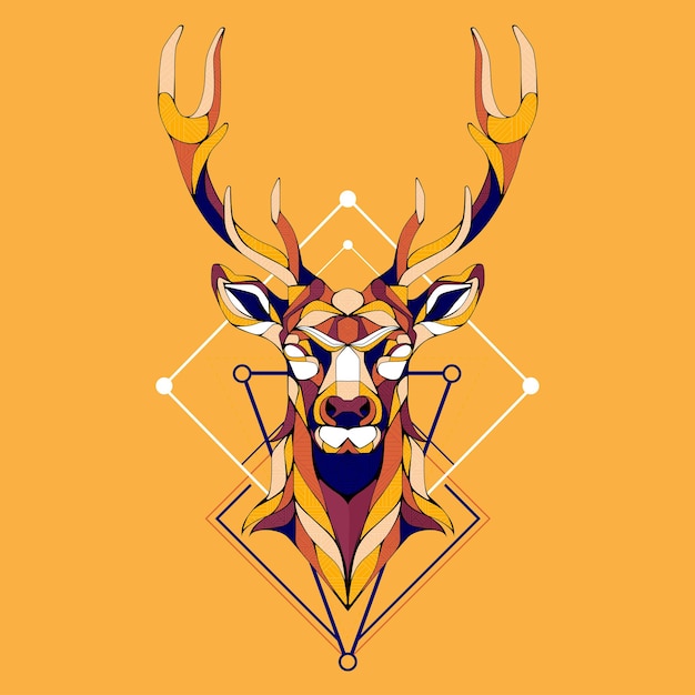 Geomatric design deer vector illustration