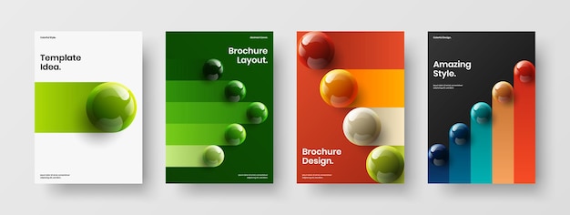 Geometric 3D balls company cover template bundle