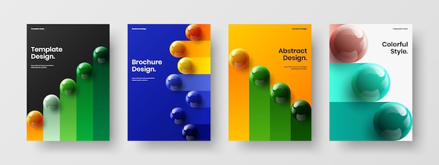 Geometric 3D balls corporate brochure template collection