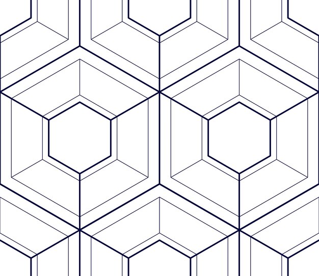 기하학적 3d 라인 추상 완벽 한 패턴, 벡터 배경. 기술 스타일 엔지니어링 라인 드로잉 끝없는 그림입니다. 단색, 흑백.