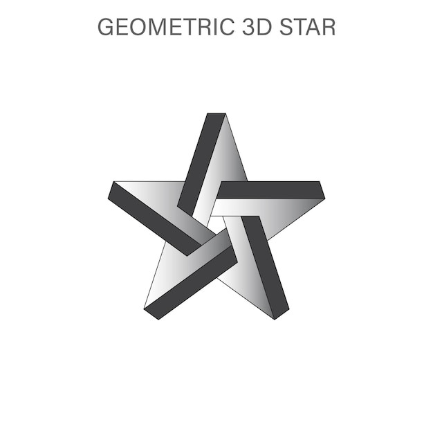 Geometric 3D Star black and white