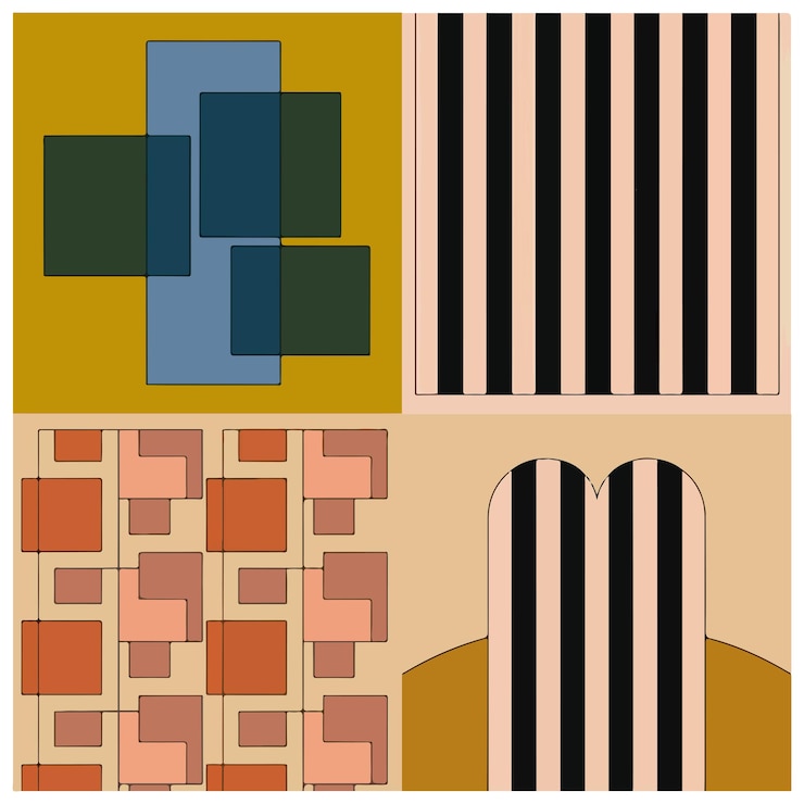 Vector geometric abstract art composition