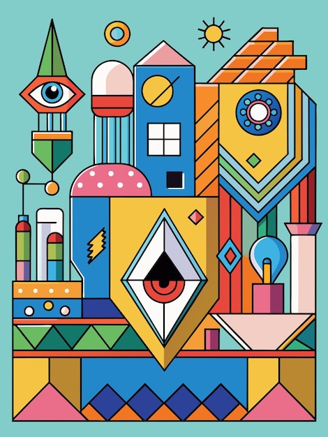 geometric abstract art vector graphics illustration EPS source file format lossless scaling icon des
