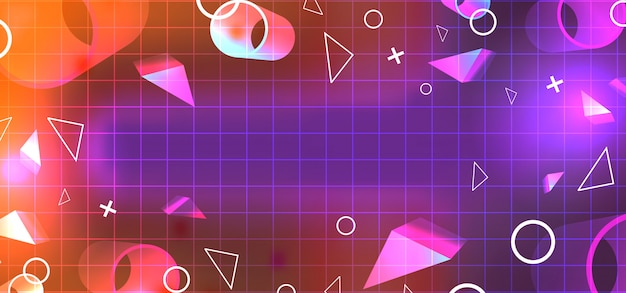 Vector geometric abstract background with glowing colors