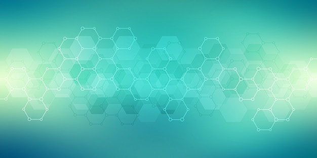 Geometric abstract background with hexagons elements. Medical background texture for modern .