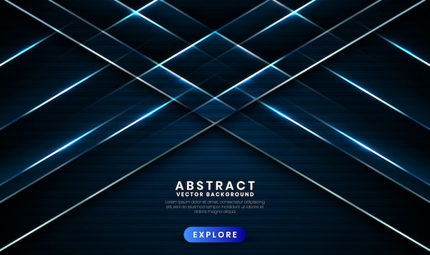 Geometric abstract background with metallic lines light effect