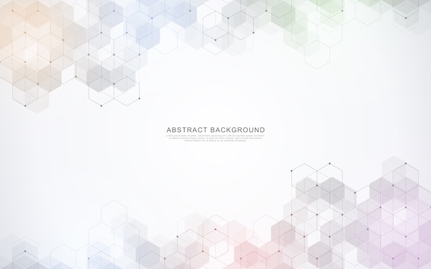 Geometric abstract background with simple hexagonal elements