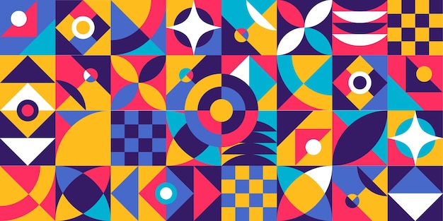 Geometric Abstract Bauhaus Wallpaper Background Vector Illustration