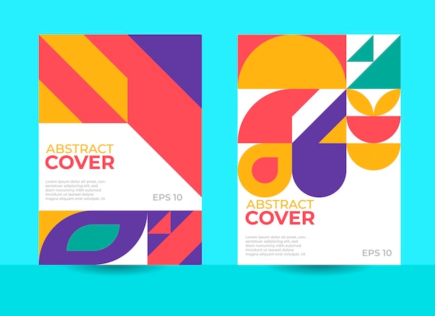 Vector geometric abstract cover business presentation bauhaus cover design annual report cover design