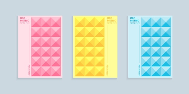 Geometric abstract cover design set