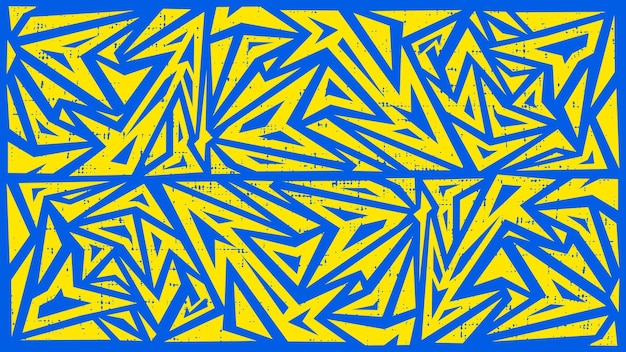 노란색과 파란색의 기하학적 추상 디자인 프레젠테이션 배경