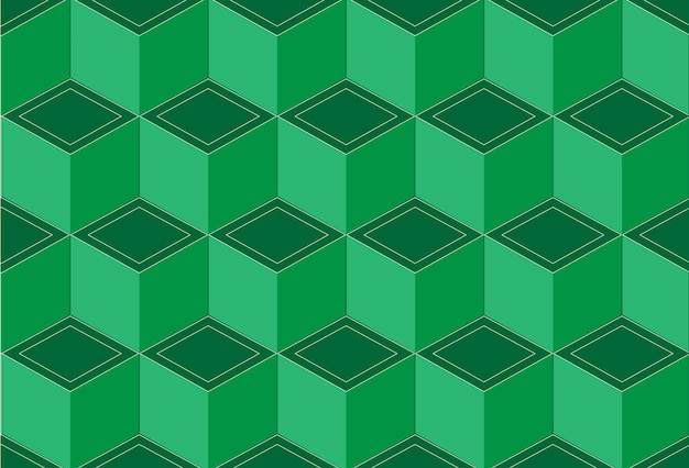 幾何学的抽象的な緑色の立方形の背景