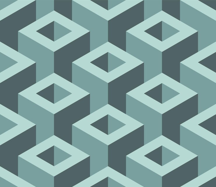 Vector geometric abstract isometric shape pattern