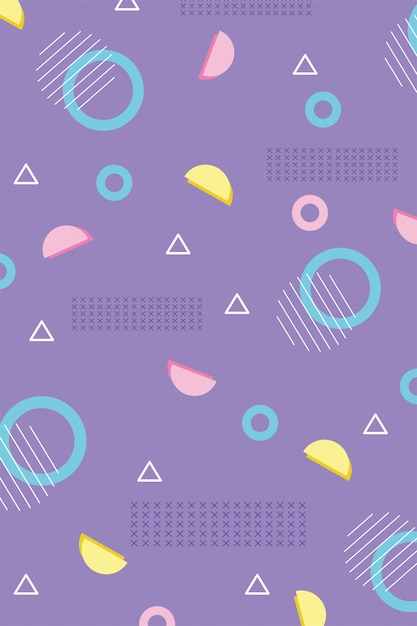 Geometric abstract memphis 80s 90s style abstract background