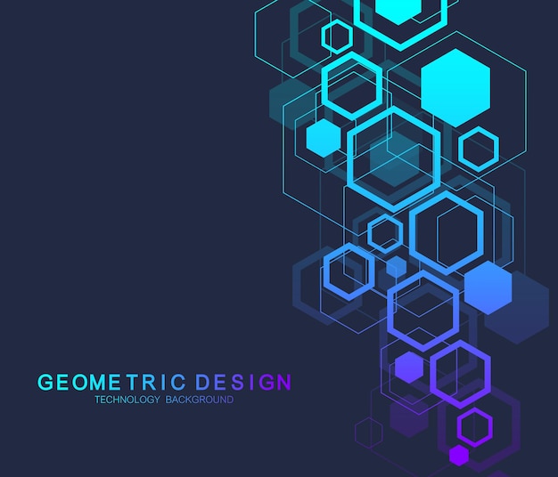 Vector geometric abstract molecule background for medicine science technology chemistry scientific dna mole...