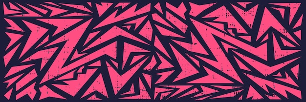 Geometric abstract pattern design in pink and black color