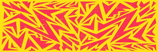 Geometric abstract pattern design in red and yellow color