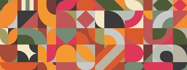 Geometric abstract pattern design in retro style vector illustration