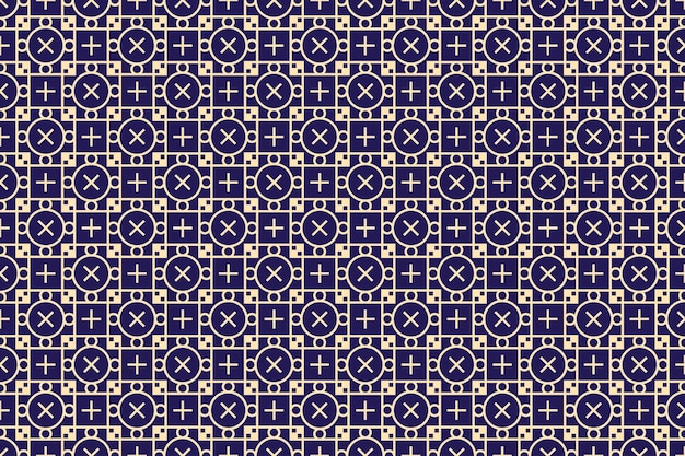 Geometric Abstract Patterns A seamless vector background Dark Blue and gold texture