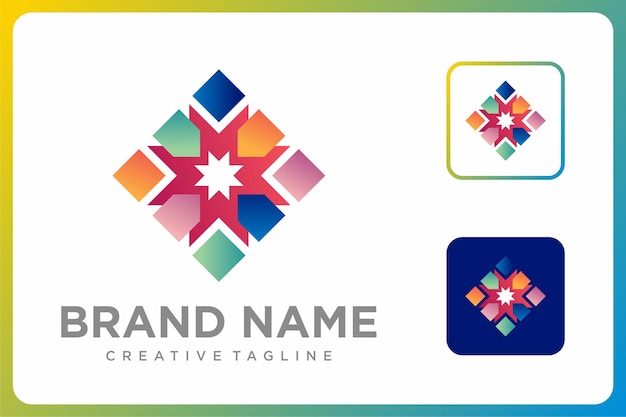 Vector geometric abstract shape colorful logo