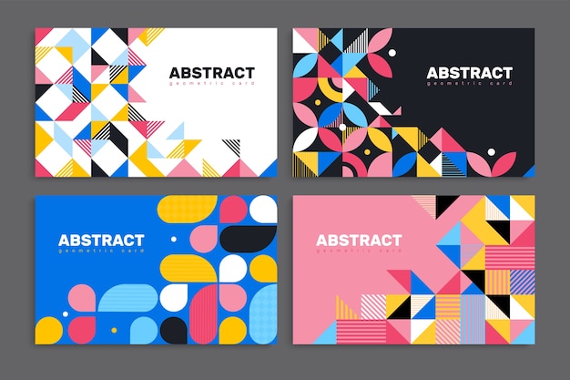 Geometric abstract shapes flat card set