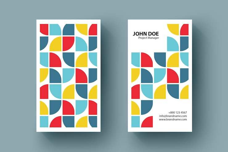Vector geometric abstract vertical business card template design vector