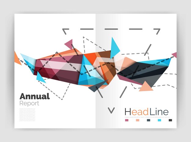 Vettore modello geometrico di affari del rapporto annuale