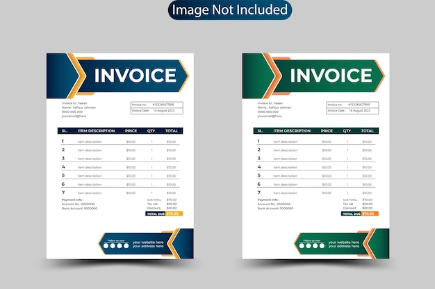 Vector geometric architecture project invoice design