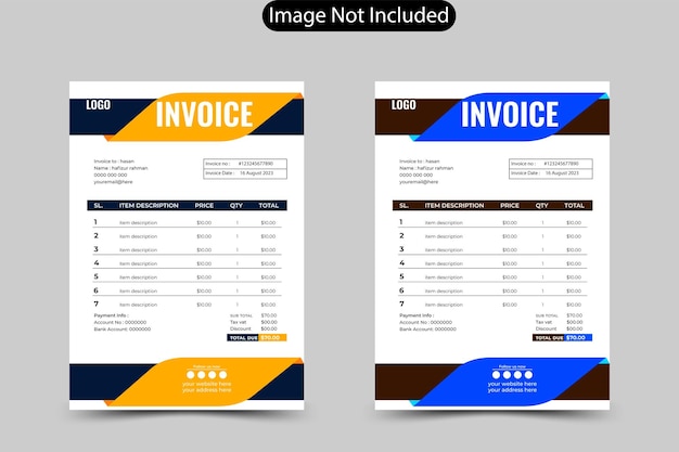 Vector geometric architecture project invoice design