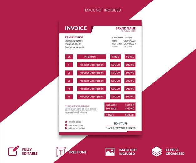 Vector geometric architecture project invoice