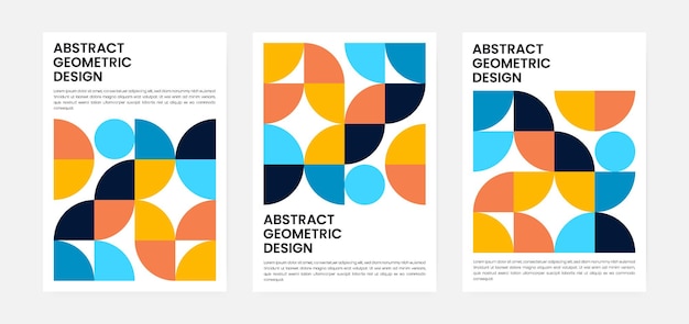 Set di copertine con opere d'arte geometriche