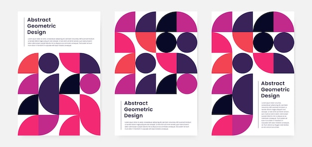 Set di copertine con opere d'arte geometriche