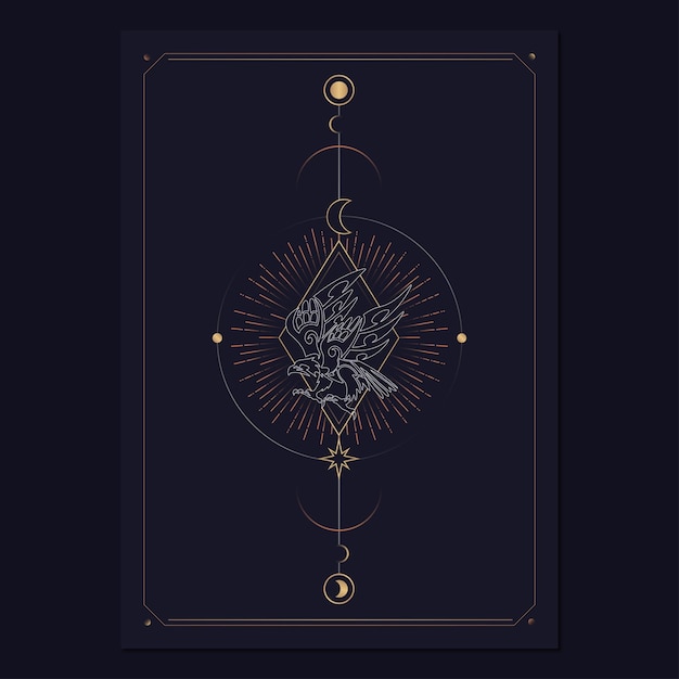 Geometric astrological symbols tarot card