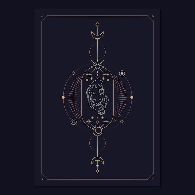 Geometric astrological symbols tarot card