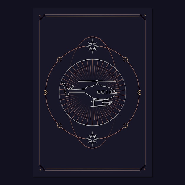 Geometric astrological symbols tarot card