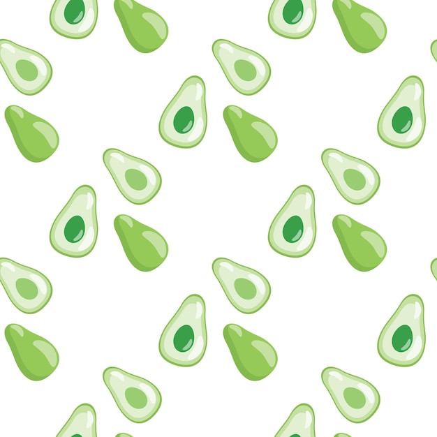 Geometric avocado seamless pattern on white background