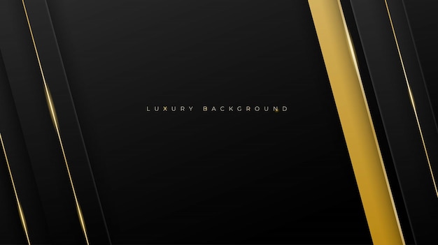 Geometric background design with gold shape in black background design