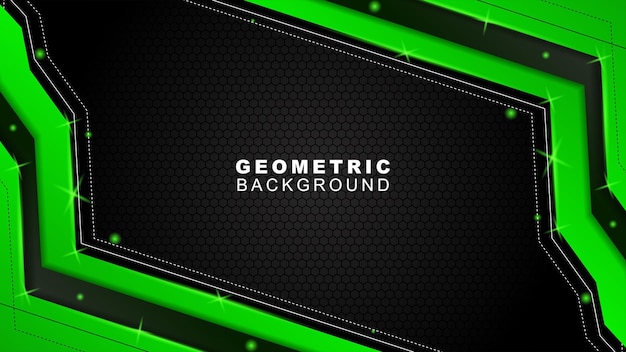 Geometric background in green and black with a hexagon pattern style