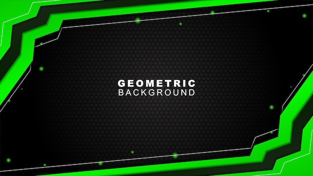 Geometric background in green and black with a hexagon pattern style