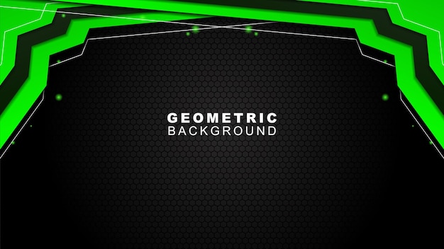 Geometric background in green and black with a hexagon pattern style