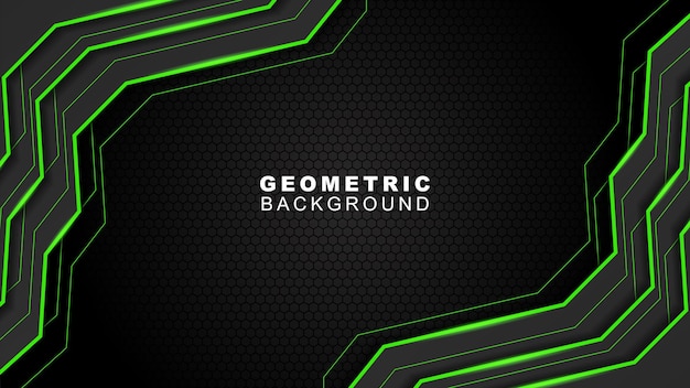 Geometric background in green and black with a hexagon pattern style