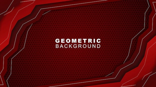 Geometric background in red and black with a hexagon pattern style background for banner